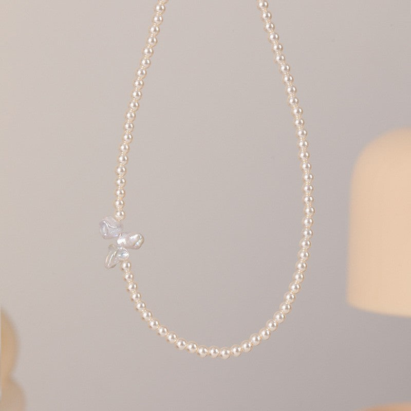 Custom Fashion Light Luxury Baroque Freshwater Pearl Necklace Versatile High-end Sense Elegant Delicate Collarbone Chain for Women