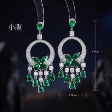 2022New Long Tassel Earrings European and American Fashion Zircon Silver Needle Drop High-end Water Drop Geometric Earrings