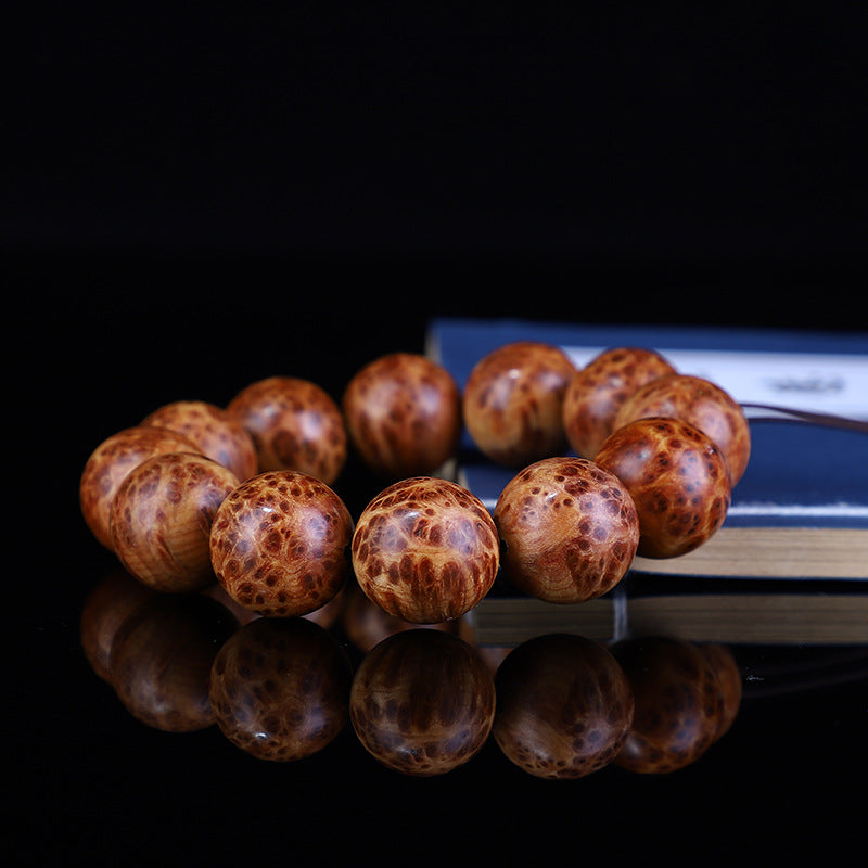 Taihang Mountain Cliff Cypress High Oil Aged Material Bird's Eye Full Scar20mm Men's Buddhist Prayer Beads Bracelet for Cultural Play