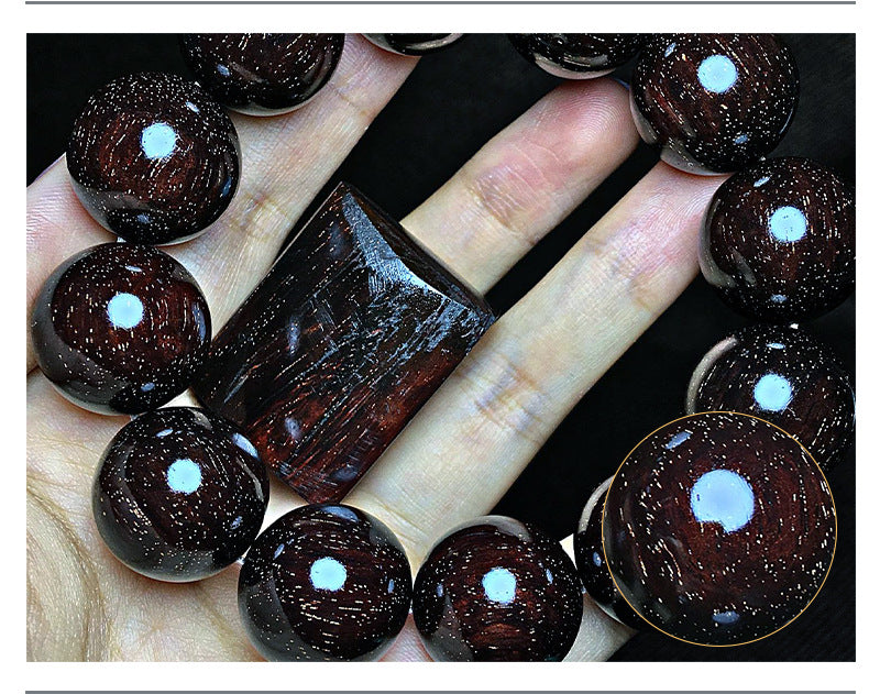 Full of Golden Star Indian Small Leaf Rosewood2.0Old Material Perfect Style Cultural Play Bracelet Wooden Bracelet Men and Women Buddha Beads