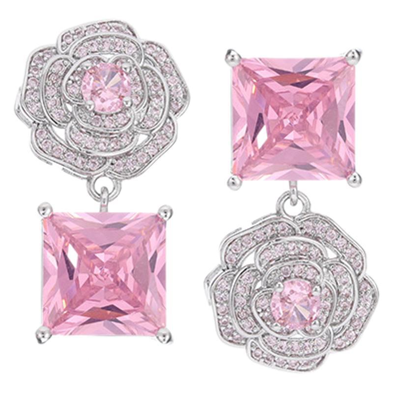 High-end Zircon Camellia Necklace Light Luxury Accessories Collarbone Chain Bracelet Earrings Dress Matching Elegant Jewelry Set
