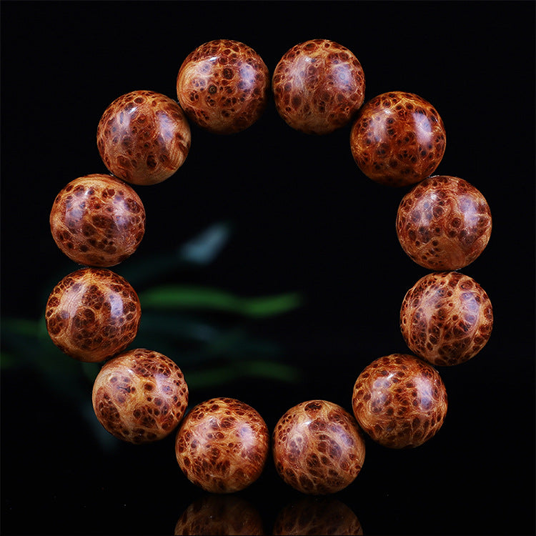 Taihang Mountain Cliff Cypress High Oil Aged Material Bird's Eye Full Scar20mm Men's Buddhist Prayer Beads Bracelet for Cultural Play
