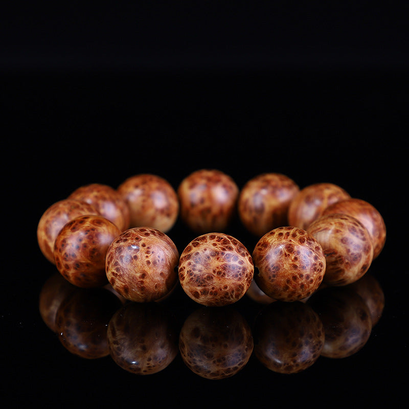 Taihang Mountain Cliff Cypress High Oil Aged Material Bird's Eye Full Scar20mm Men's Buddhist Prayer Beads Bracelet for Cultural Play