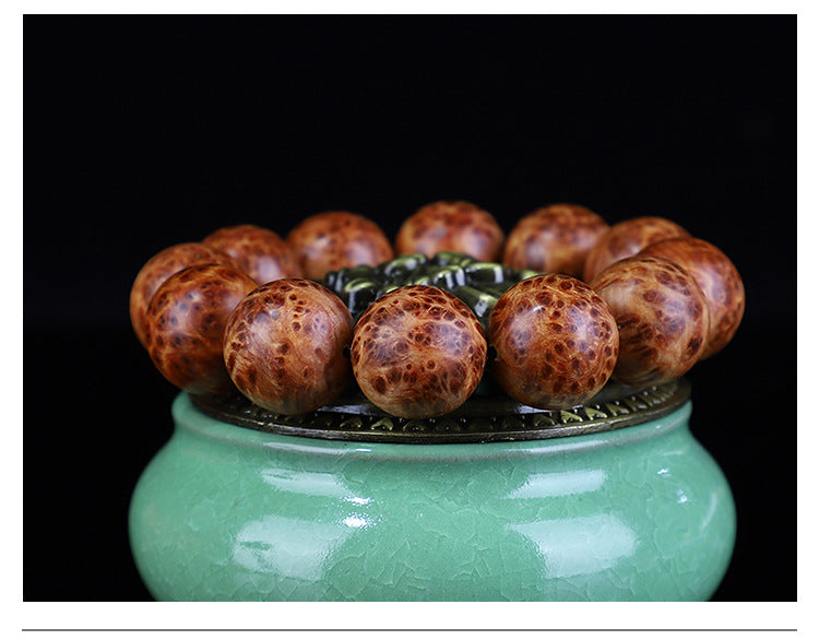 Taihang Mountain Cliff Cypress High Oil Aged Material Bird's Eye Full Scar20mm Men's Buddhist Prayer Beads Bracelet for Cultural Play