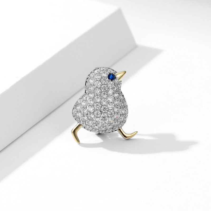 Anti-Exposure Waist Pin Coat Unisex Suit Accessory Niche Design Zircon Inlaid Small Chicken Collar Pin