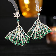 2022New Long Tassel Earrings European and American Fashion Zircon Silver Needle Drop High-end Water Drop Geometric Earrings