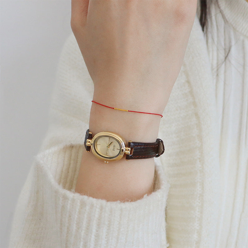 Xiaohongshu Hot Sale18k Gold Ultra-Thin Red String Bracelet Fashionable Elegant Simple Versatile Adjustable Zodiac Year Bracelet