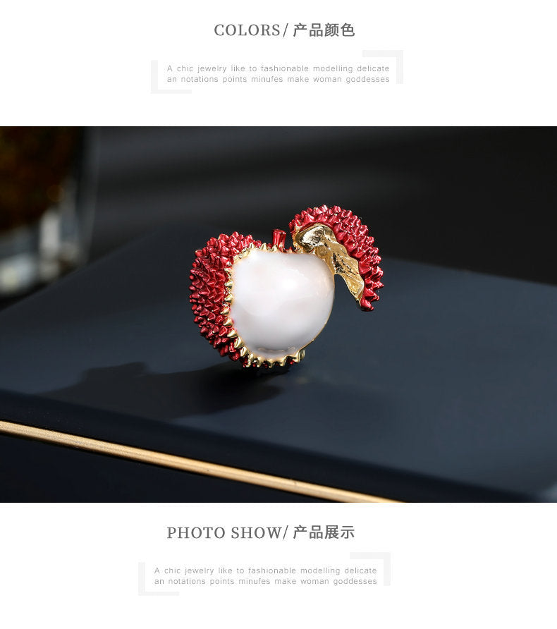 Creative Design Fruit Lychee Small Brooch Multi-purpose Cardigan Anti-exposure Shawl Scarf Buckle