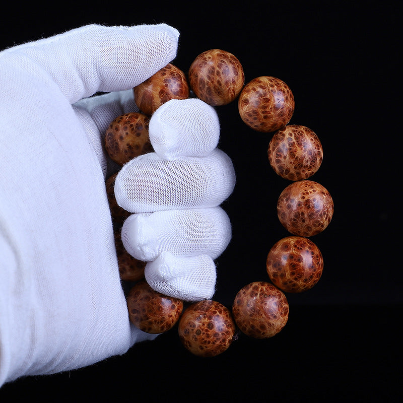 Taihang Mountain Cliff Cypress High Oil Aged Material Bird's Eye Full Scar20mm Men's Buddhist Prayer Beads Bracelet for Cultural Play