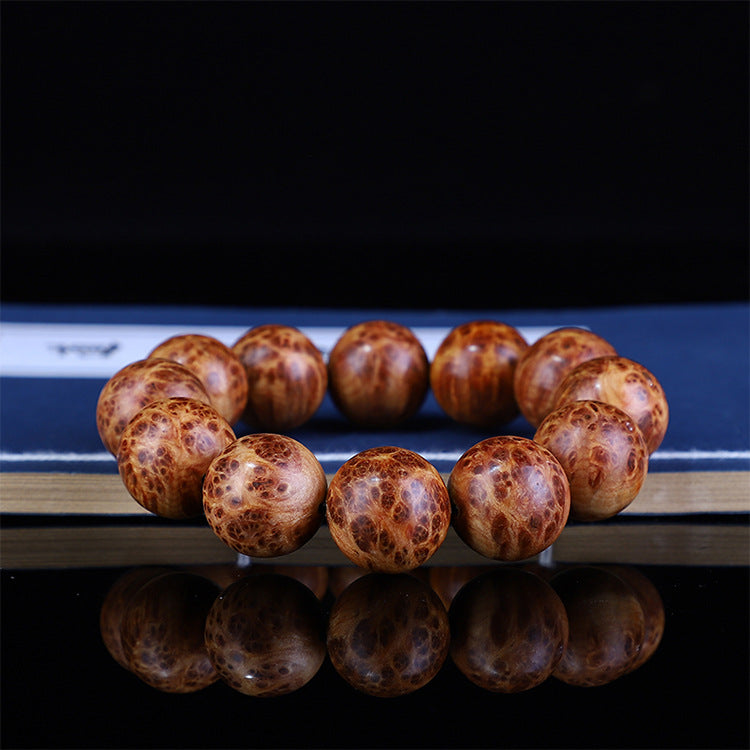 Taihang Mountain Cliff Cypress High Oil Aged Material Bird's Eye Full Scar20mm Men's Buddhist Prayer Beads Bracelet for Cultural Play