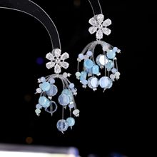 2022New French Style Niche Korean Elegant Internet Celebrity Earrings s925Silver Needle Natural Mother-of-Pearl Triangle Earrings