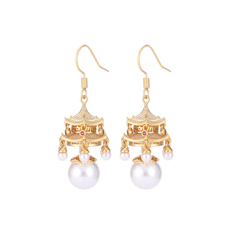 New High-End Rhttps://cdn.shopify.com/s/files/1/0714/1392/3989/files/431ddb6a-3c22-4386-96ef-687b07d471d4.jpg?v=1751779785ed Agate Pearl Tassel Ancient Style Earrings New Chinese Style High-End Pavilion Palace Lantern Court Style Earrings