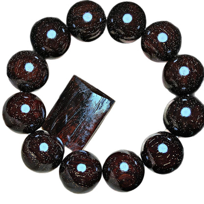 Full of Golden Star Indian Small Leaf Rosewood2.0Old Material Perfect Style Cultural Play Bracelet Wooden Bracelet Men and Women Buddha Beads