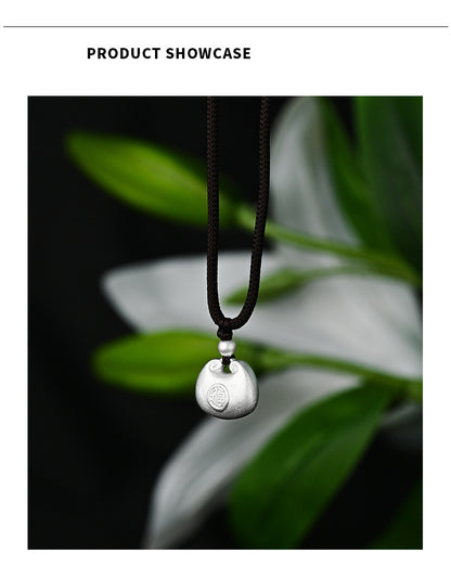 Po S999Pure Silver National Style Fat Fu Pendant Necklace Light Luxury High-end National Trend Ethnic Style Neck Jewelry Hot Item