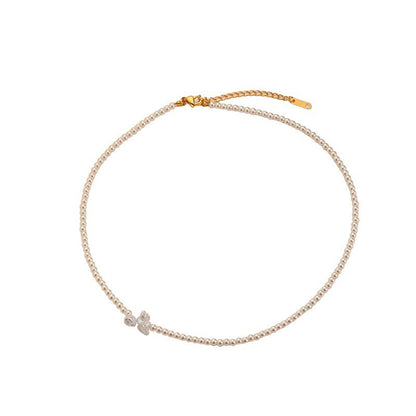 Custom Fashion Light Luxury Baroque Freshwater Pearl Necklace Versatile High-end Sense Elegant Delicate Collarbone Chain for Women