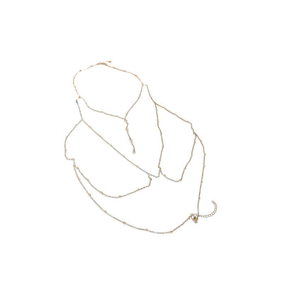 2025Hot-Selling Chest Chain Body Chain Sexy Necklace for Women Internet Celebrity Light Luxury Niche Pure Desire Style Collarbone Necklace