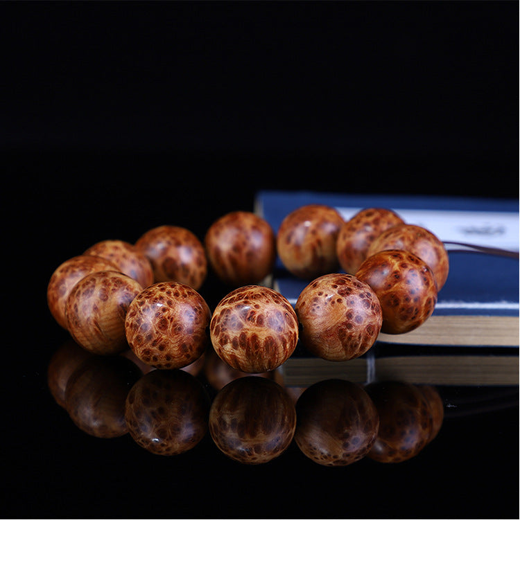 Taihang Mountain Cliff Cypress High Oil Aged Material Bird's Eye Full Scar20mm Men's Buddhist Prayer Beads Bracelet for Cultural Play