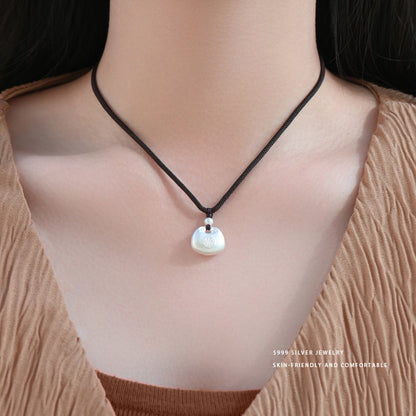 Po S999Pure Silver National Style Fat Fu Pendant Necklace Light Luxury High-end National Trend Ethnic Style Neck Jewelry Hot Item