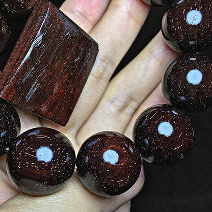 Full of Golden Star Indian Small Leaf Rosewood2.0Old Material Perfect Style Cultural Play Bracelet Wooden Bracelet Men and Women Buddha Beads
