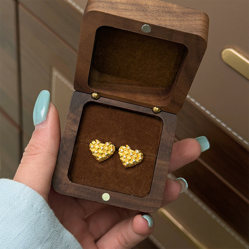 Xiaohongshu Hot-Selling Retro Light Luxury Fashion Versatile Exquisite Small Brushed Gourd Earrings High-End Sense Temperament Ear Jewelry