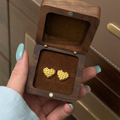 Xiaohongshu Hot-Selling Retro Light Luxury Fashion Versatile Exquisite Small Brushed Gourd Earrings High-End Sense Temperament Ear Jewelry