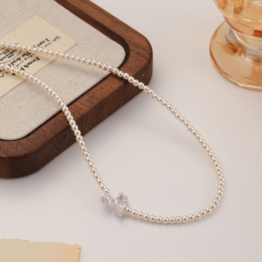 Custom Fashion Light Luxury Baroque Freshwater Pearl Necklace Versatile High-end Sense Elegant Delicate Collarbone Chain for Women