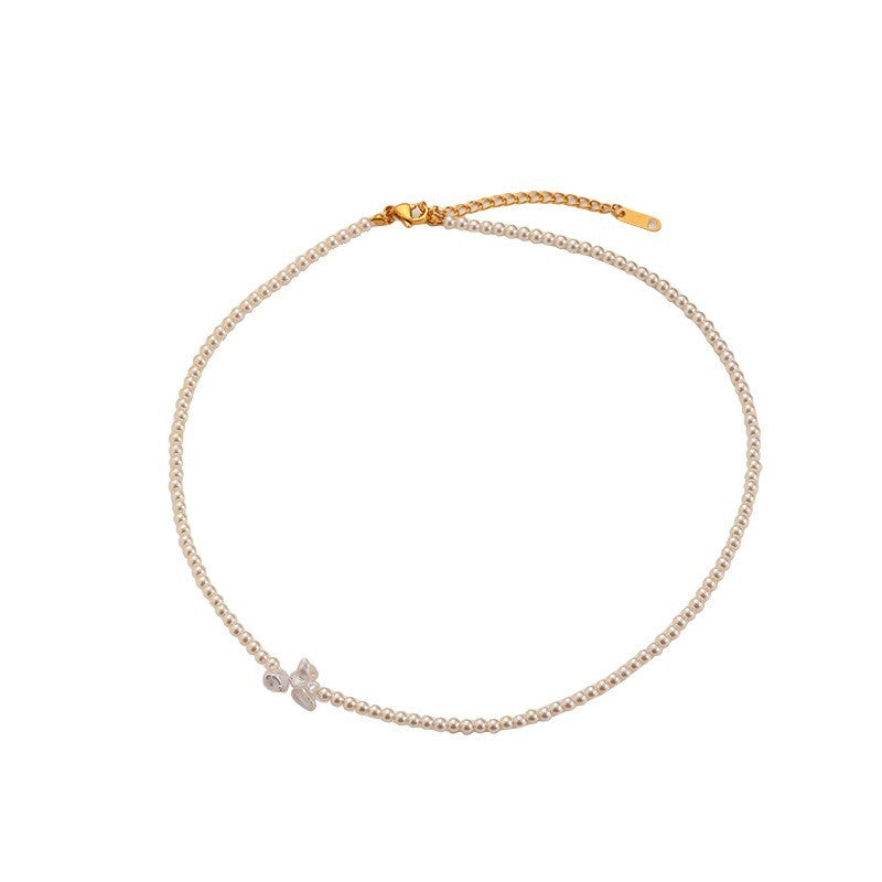 Custom Fashion Light Luxury Baroque Freshwater Pearl Necklace Versatile High-end Sense Elegant Delicate Collarbone Chain for Women