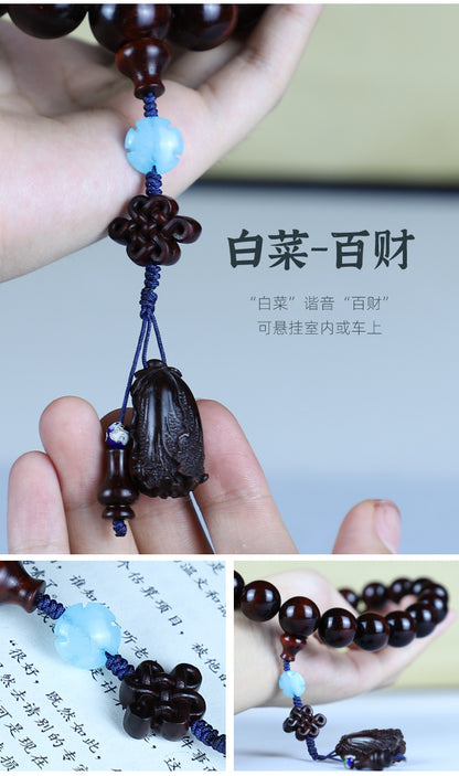 Authentic Indian Small Leaf Red Sandalwood Bracelet Gold Star Old Material Hundred Wealth Buddha Beads Handheld Prayer Beads Sandalwood Red Sandalwood Feng Shui Pendant