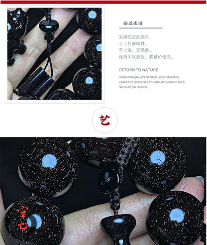 360Super Popular Indian Small Leaf Rosewood2.0Old Wood Column Style Cultural Play Bracelet Wooden Bracelet Men and Women Buddha Beads