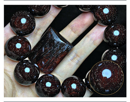 Full of Golden Star Indian Small Leaf Rosewood2.0Old Material Perfect Style Cultural Play Bracelet Wooden Bracelet Men and Women Buddha Beads