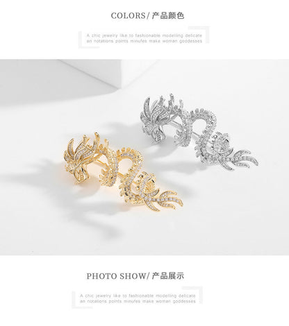 Chinese Style Unisex New Zircon Inlaid Year of Birth High-end Suit Jacket Accessory Dragon Brooch