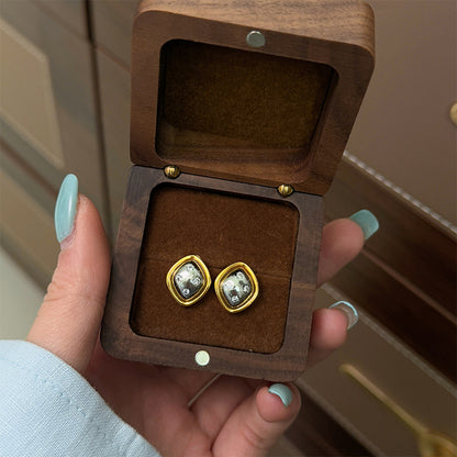 Xiaohongshu Hot-Selling Retro Light Luxury Fashion Versatile Exquisite Small Brushed Gourd Earrings High-End Sense Temperament Ear Jewelry