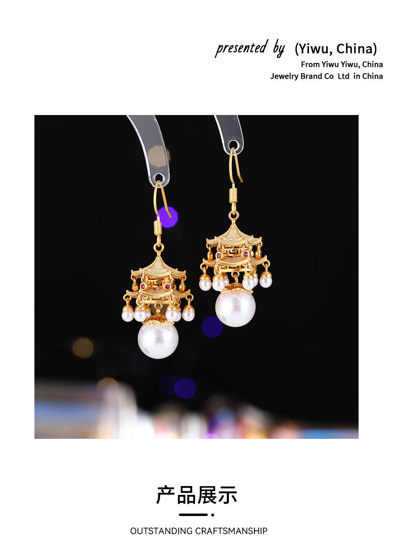 New High-End Rhttps://cdn.shopify.com/s/files/1/0714/1392/3989/files/431ddb6a-3c22-4386-96ef-687b07d471d4.jpg?v=1751779785ed Agate Pearl Tassel Ancient Style Earrings New Chinese Style High-End Pavilion Palace Lantern Court Style Earrings