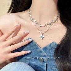 2025Hot-Selling Chest Chain Body Chain Sexy Necklace for Women Internet Celebrity Light Luxury Niche Pure Desire Style Collarbone Necklace