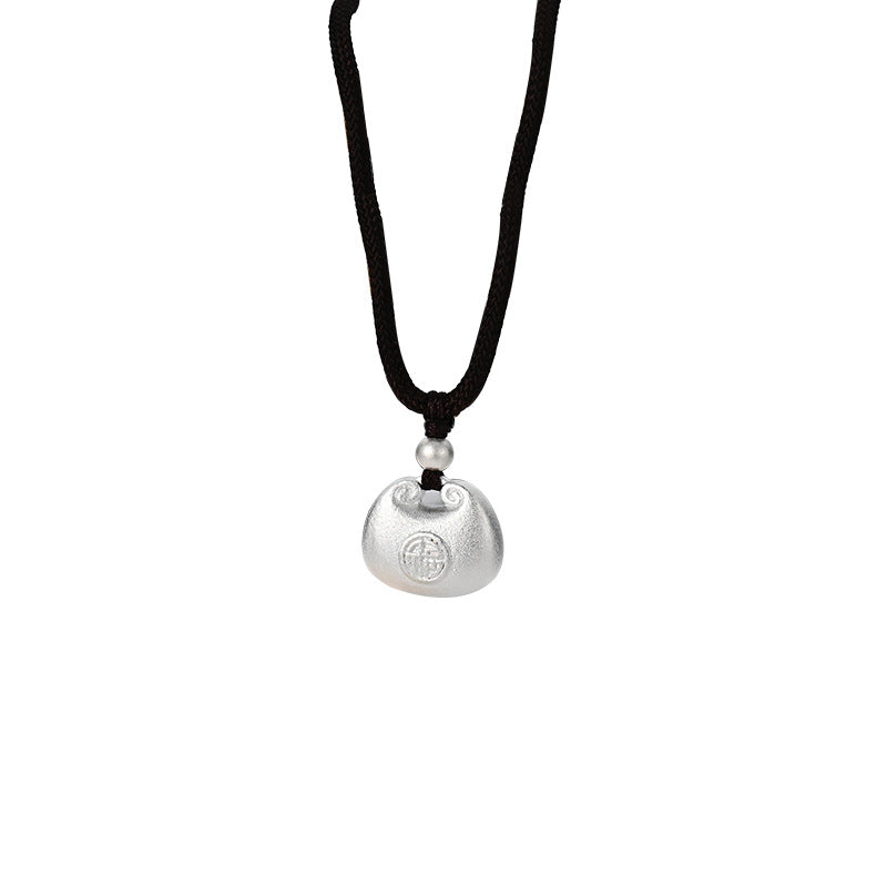 Po S999Pure Silver National Style Fat Fu Pendant Necklace Light Luxury High-end National Trend Ethnic Style Neck Jewelry Hot Item