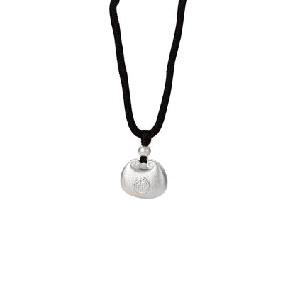 Po S999Pure Silver National Style Fat Fu Pendant Necklace Light Luxury High-end National Trend Ethnic Style Neck Jewelry Hot Item