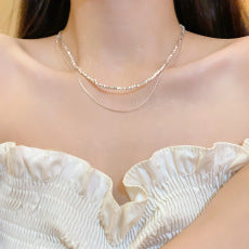 2025Hot-Selling Chest Chain Body Chain Sexy Necklace for Women Internet Celebrity Light Luxury Niche Pure Desire Style Collarbone Necklace