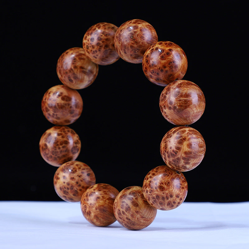 Taihang Mountain Cliff Cypress High Oil Aged Material Bird's Eye Full Scar20mm Men's Buddhist Prayer Beads Bracelet for Cultural Play