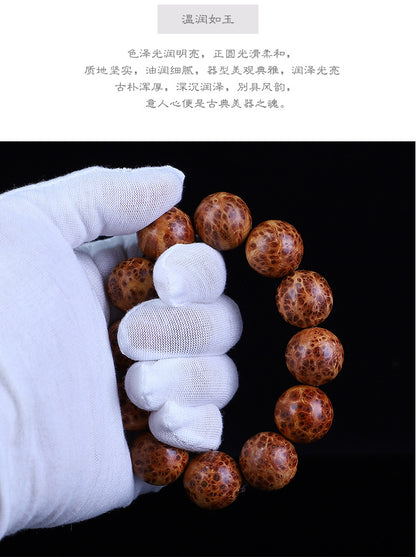 Taihang Mountain Cliff Cypress High Oil Aged Material Bird's Eye Full Scar20mm Men's Buddhist Prayer Beads Bracelet for Cultural Play