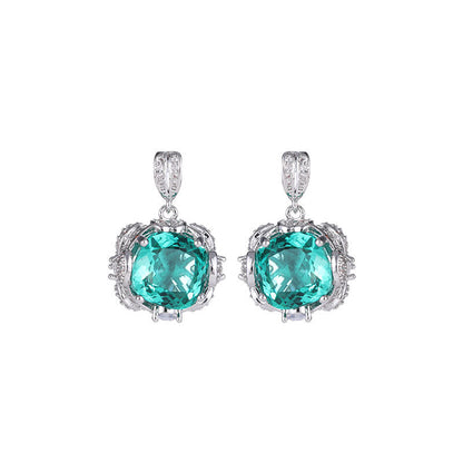 Custom Processing Earrings Studs Liyu Jewelry Set Necklace Brooch OEM Custom Copper Inlaid Zircon Earrings