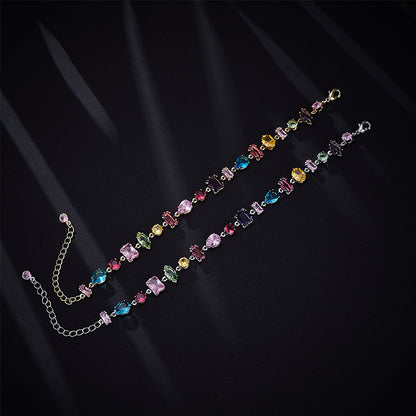 Candy Series Dopamine Zircon Inlaid Geometric Water Drop Exquisite Bracelet High-end Light Luxury Niche Versatile Women's Jewelry