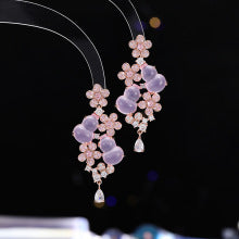 Luxury High-End Jewelry Zircon Set Perfume Bottle Necklace Earrings Women's Colorful Gemstone Bridal Evening Accessories