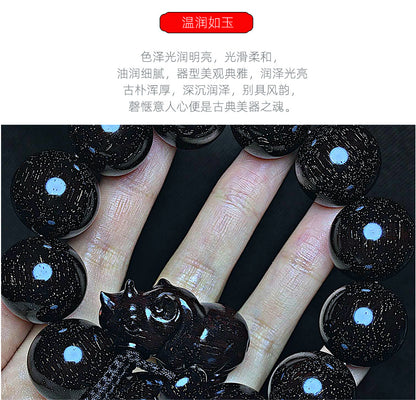 360Super Popular Indian Small Leaf Rosewood2.0Old Wood Column Style Cultural Play Bracelet Wooden Bracelet Men and Women Buddha Beads