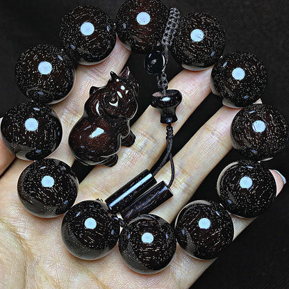 360Super Popular Indian Small Leaf Rosewood2.0Old Wood Column Style Cultural Play Bracelet Wooden Bracelet Men and Women Buddha Beads