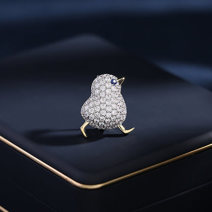 Anti-Exposure Waist Pin Coat Unisex Suit Accessory Niche Design Zircon Inlaid Small Chicken Collar Pin