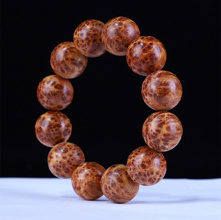Taihang Mountain Cliff Cypress High Oil Aged Material Bird's Eye Full Scar20mm Men's Buddhist Prayer Beads Bracelet for Cultural Play