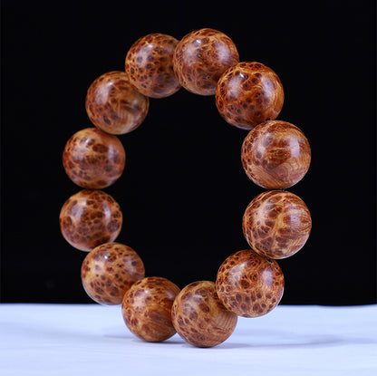Taihang Mountain Cliff Cypress High Oil Aged Material Bird's Eye Full Scar20mm Men's Buddhist Prayer Beads Bracelet for Cultural Play