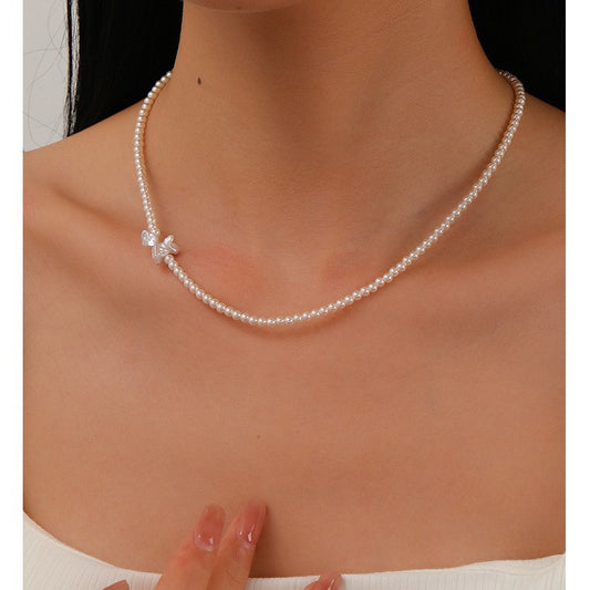 Custom Fashion Light Luxury Baroque Freshwater Pearl Necklace Versatile High-end Sense Elegant Delicate Collarbone Chain for Women