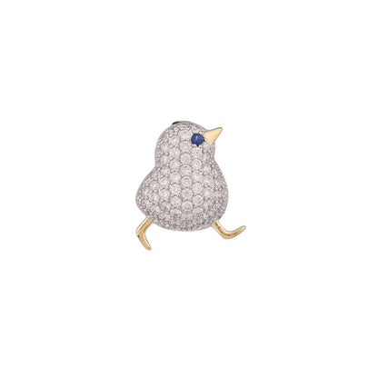 Anti-Exposure Waist Pin Coat Unisex Suit Accessory Niche Design Zircon Inlaid Small Chicken Collar Pin