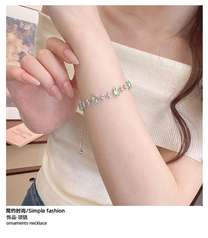 Candy Series Dopamine Zircon Inlaid Geometric Water Drop Exquisite Bracelet High-end Light Luxury Niche Versatile Women's Jewelry